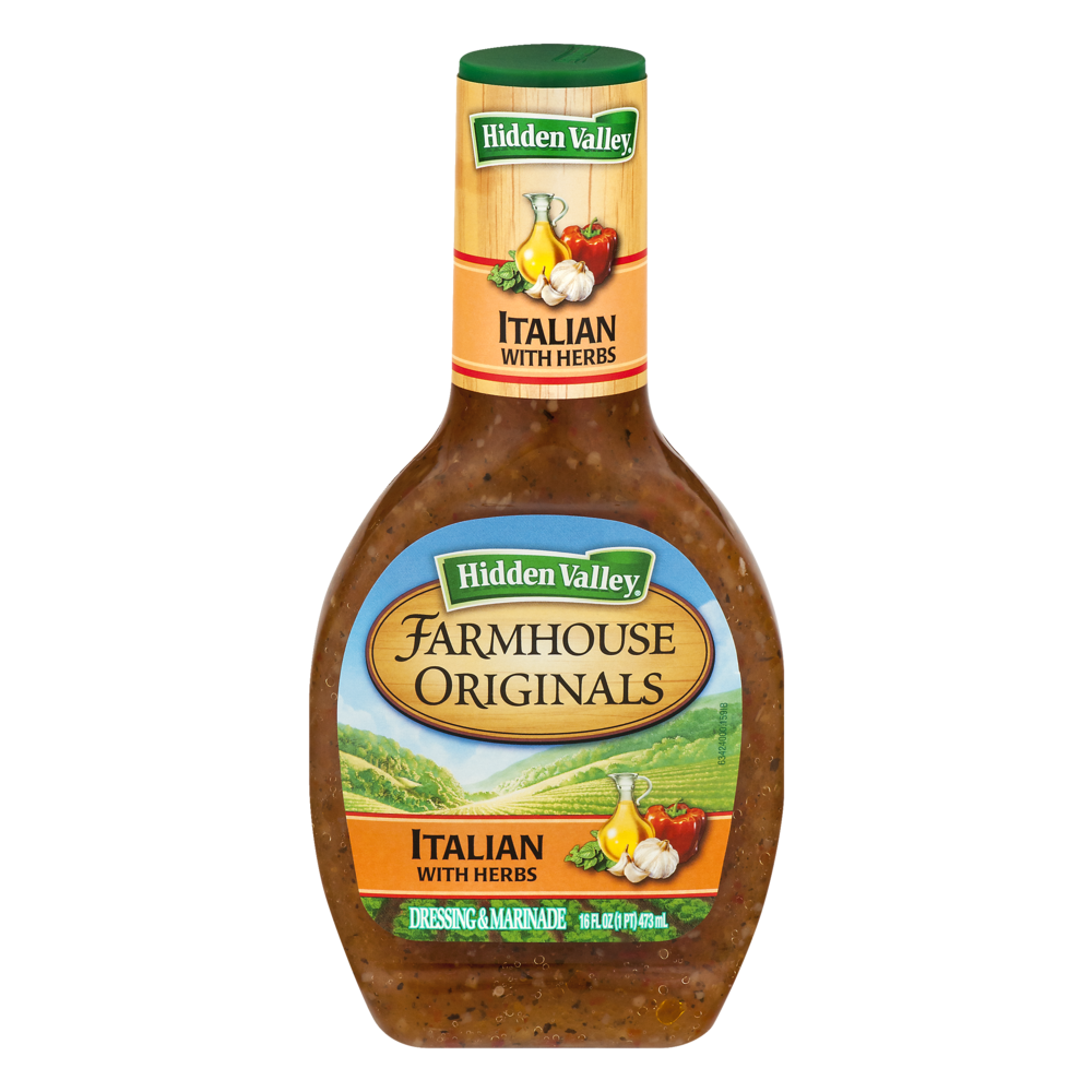 slide 1 of 2, Hidden Valley Farmhouse Originals Dressing & Marinade Italian With Herbs, 16 fl oz