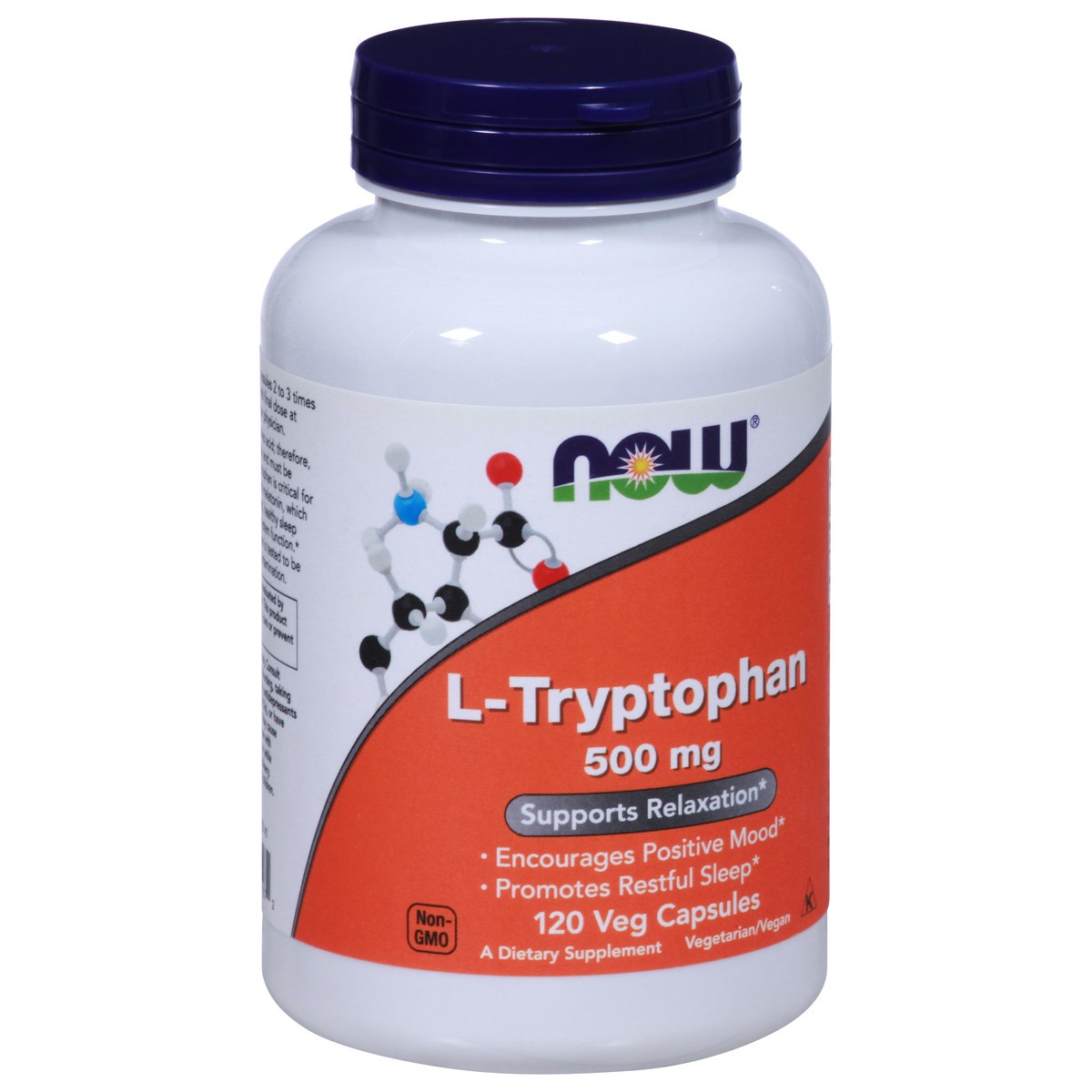 slide 9 of 9, NOW L-Tryptophan 500 mg - 120 Veg Capsules, 120 ct