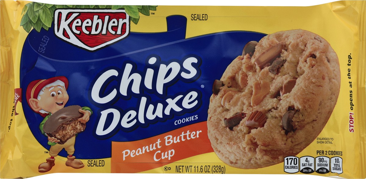 slide 5 of 5, Keebler Chips Deluxe Cookies Peanut Butter Cup, 11.6 oz
