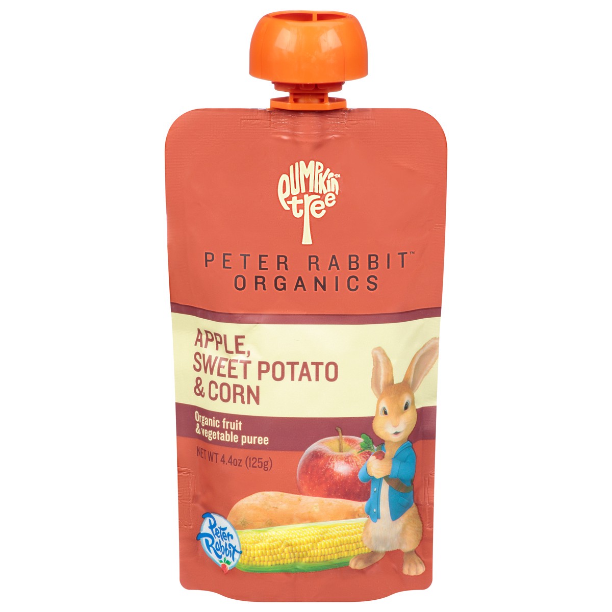 slide 1 of 12, Pumpkin Tree Peter Rabbit Organic Apple, Sweet Potato & Corn Fruit & Vegetable Puree 4.4 oz, 4.4 oz