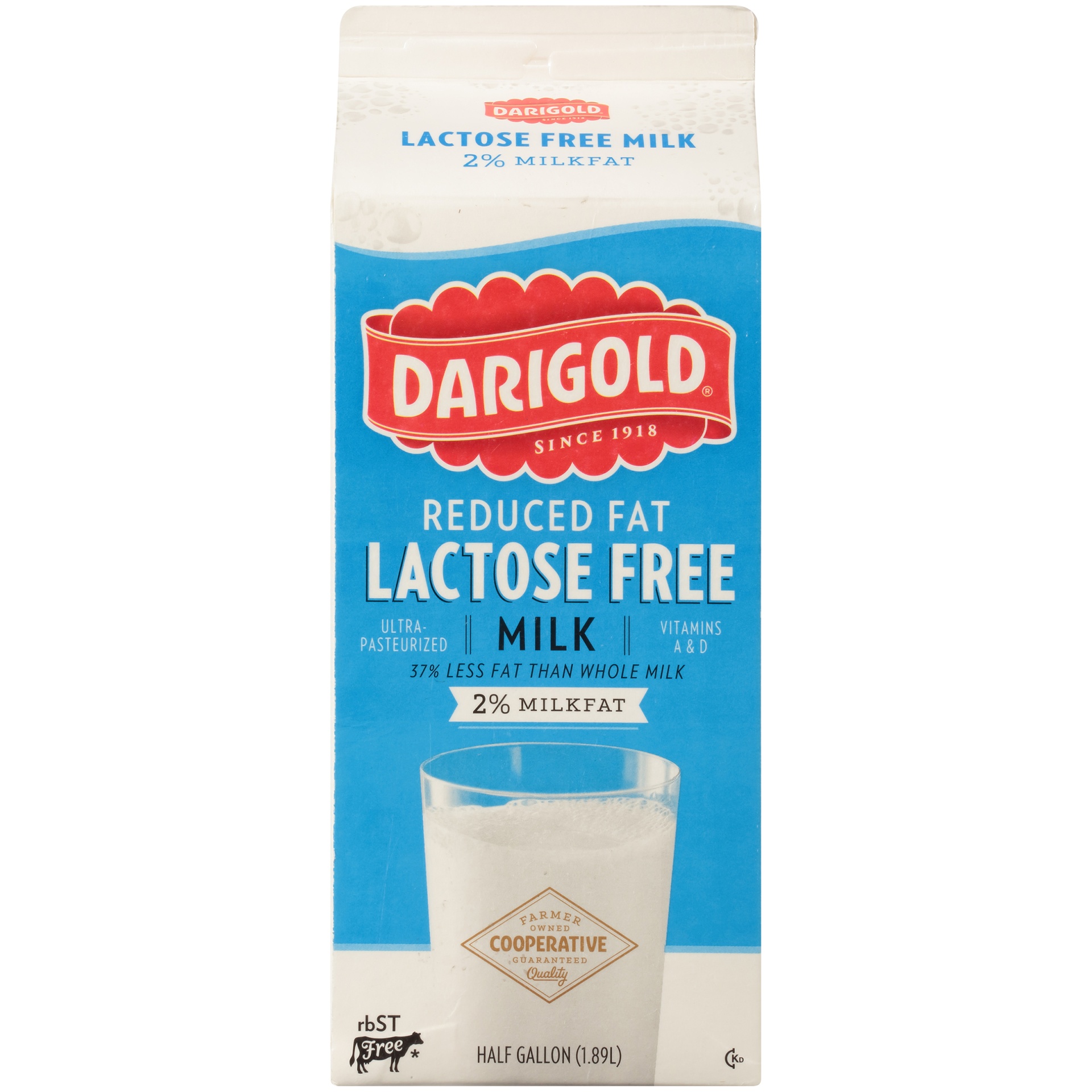 slide 6 of 8, Darigold Milk Lactose Free Reduced Fat 2% - Half Gallon, 1/2 gal