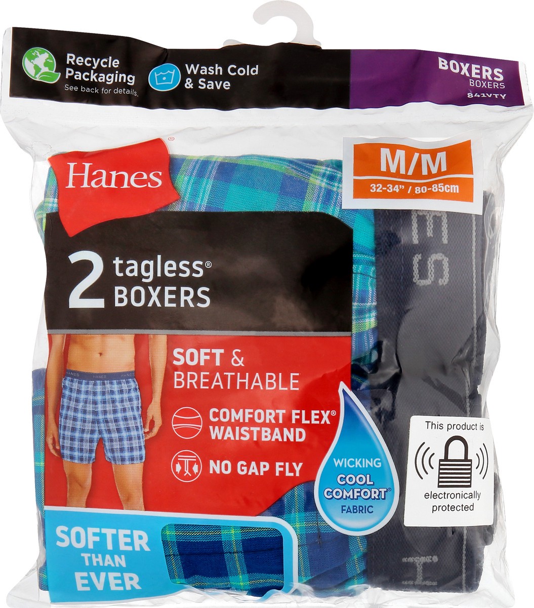 slide 1 of 9, Hanes M Tagless Boxers 2 ea, 2 ct