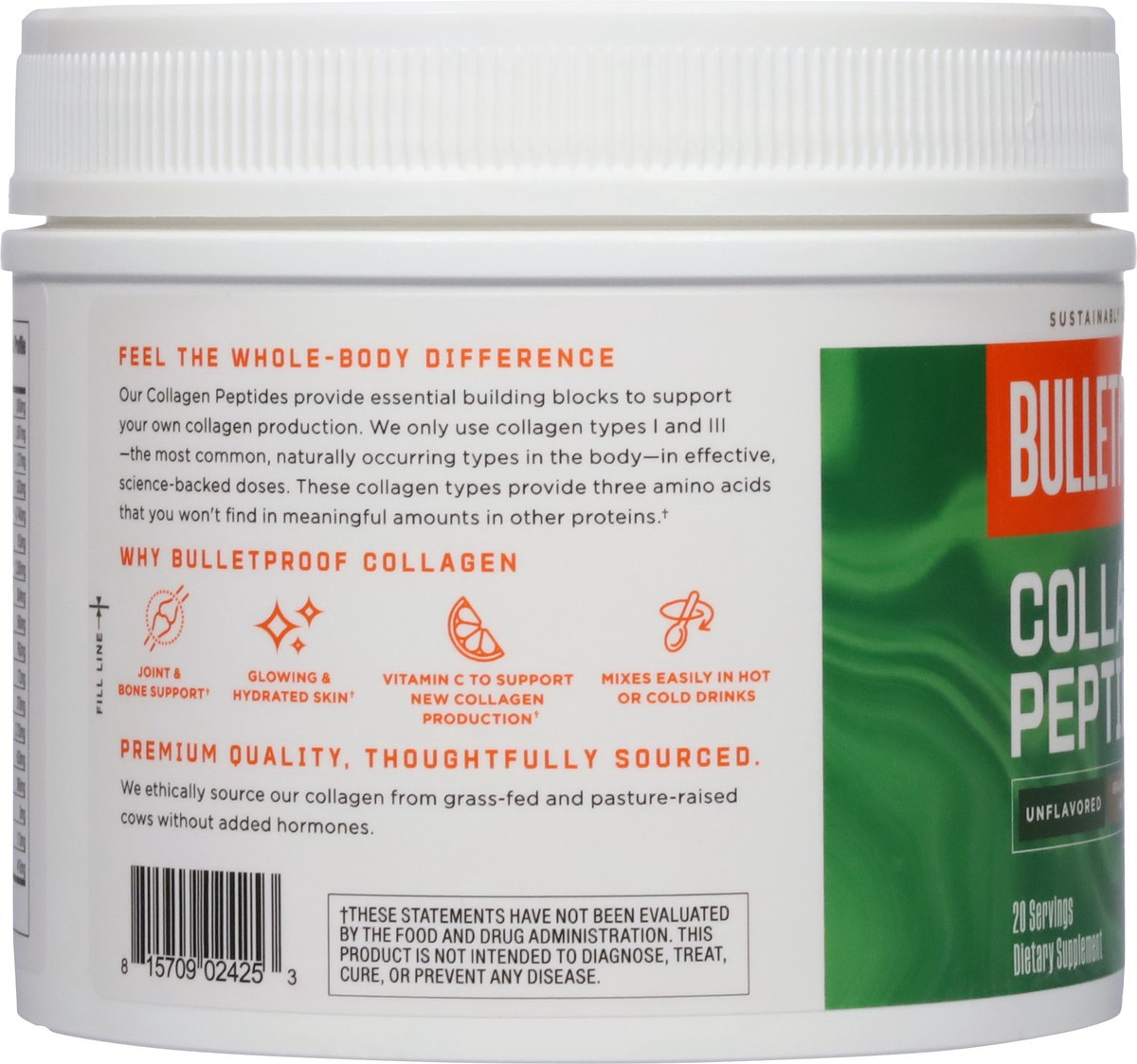 slide 6 of 9, Bulletproof Plain Collagen Protein, 14.3 oz