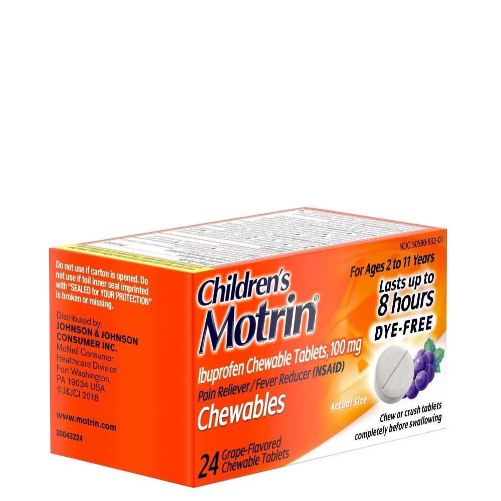 Motrin Children's DyeFree Pain Reliever and Fever Reducer Ibuprofen