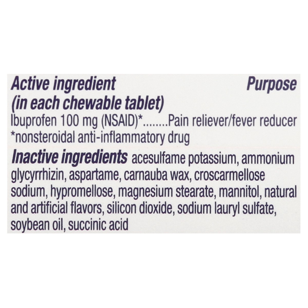 slide 10 of 11, Children's Motrin Dye-Free Chewable Tablets with Ibuprofen, Kids' Fever Reducer & Pain Reliever for Sore Throat, Fever, Toothache & Pain Relief, Grape Flavor, 24 ct, 24 ct