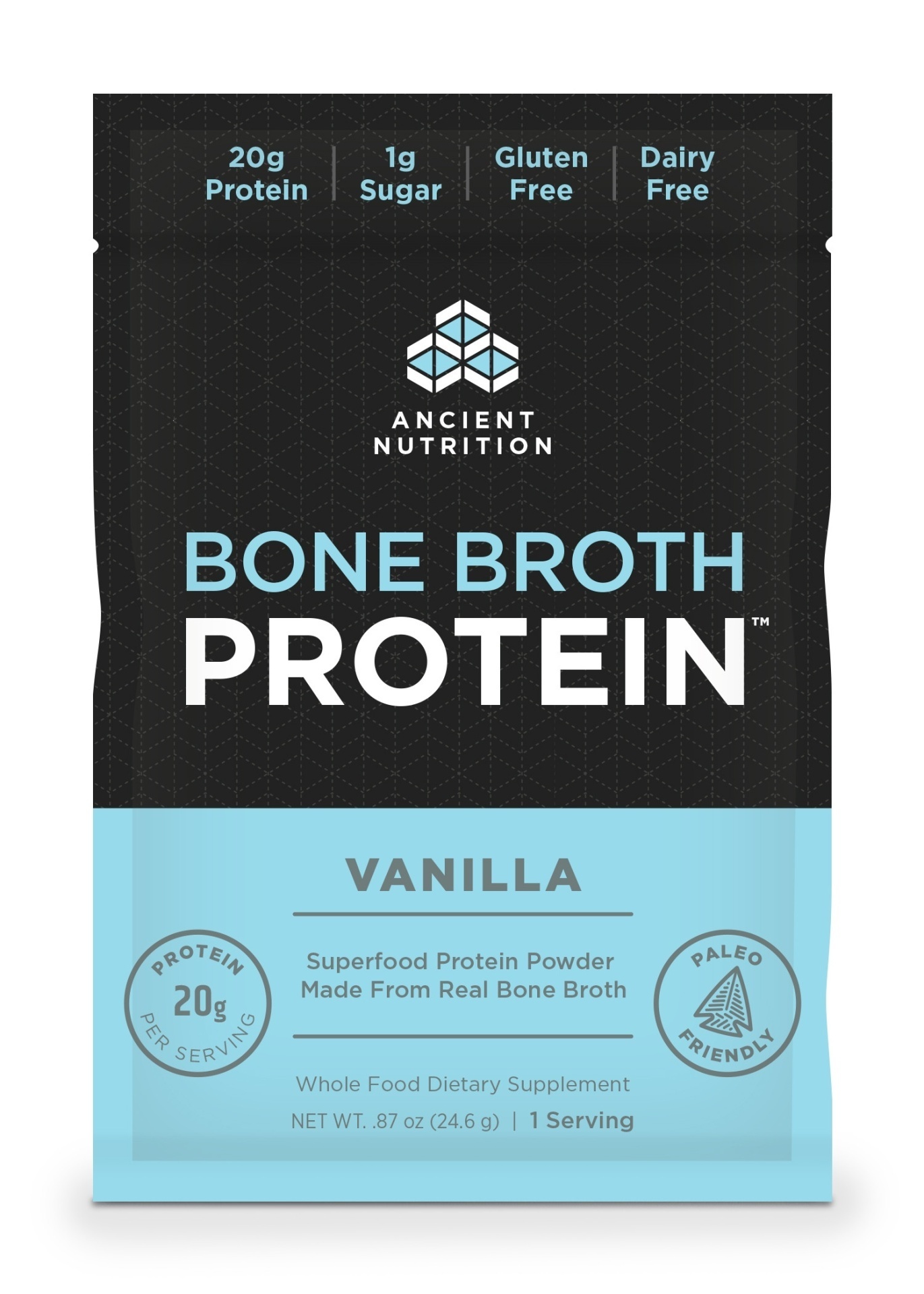 slide 1 of 1, Ancient Nutrition Protein Bone Broth Van Packet, 1 ct