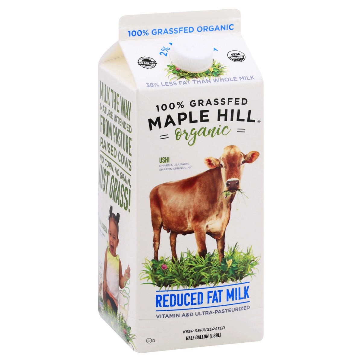 slide 4 of 9, Maple Hill Organic Reduced Fat 2% Milkfat Milk 0.5 gal, 64 fl oz