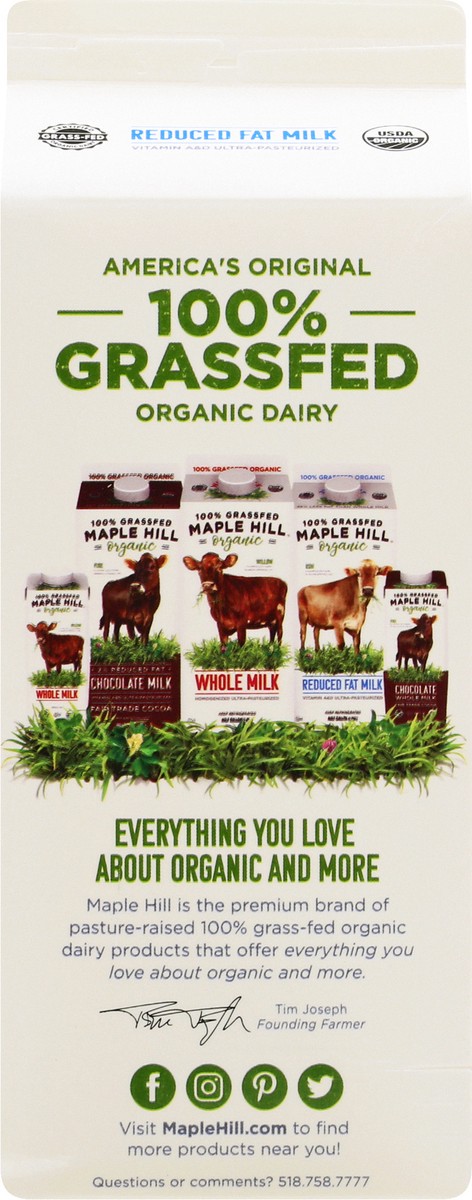 slide 5 of 9, Maple Hill Organic Reduced Fat Organic Milk 0.5 gl, 64 fl oz