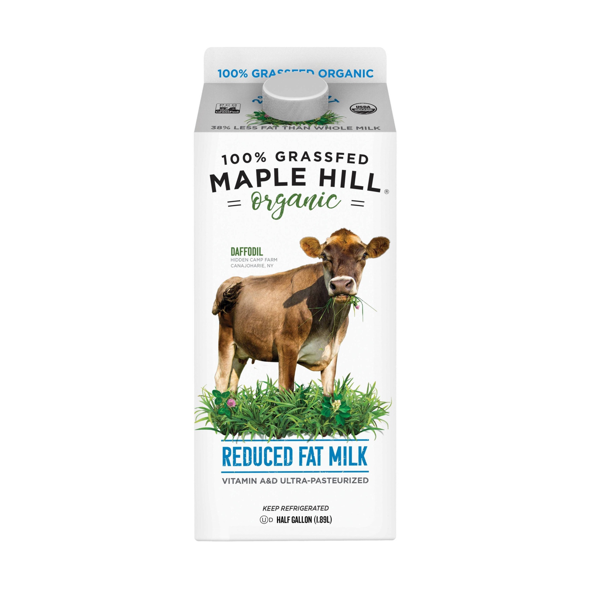 Maple Hill Creamery Grassfed Organic Reduced Fat Milk 1/2 gal Shipt