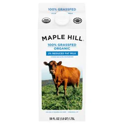 Maple Hill Organic Reduced Fat 2% Milkfat Milk, 0.5 gal