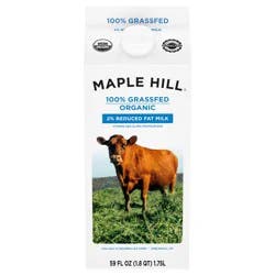 Maple Hill Organic Reduced Fat 2% Milkfat Milk, 0.5 gal