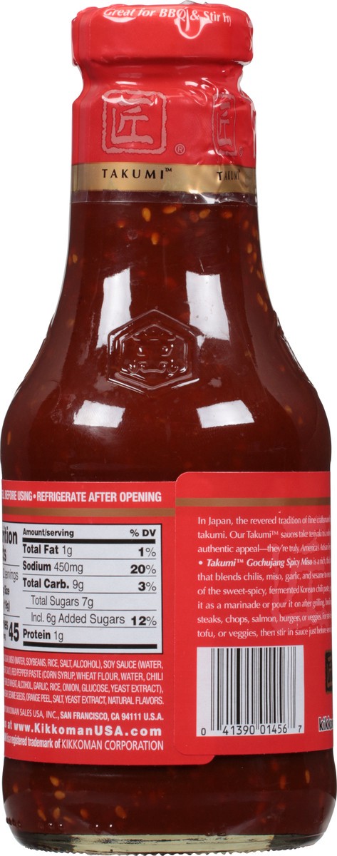 slide 4 of 7, Kikkoman Teriyaki Takumi, Gochujang Spicy Miso, 21.5 oz