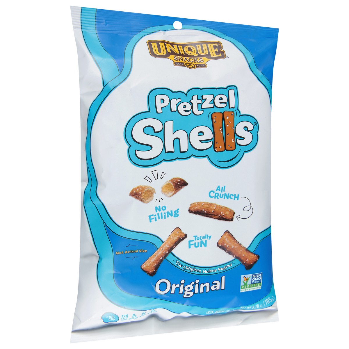 slide 2 of 9, Unique Snacks Original Pretzel Shells 3.70 oz, 3.7 oz