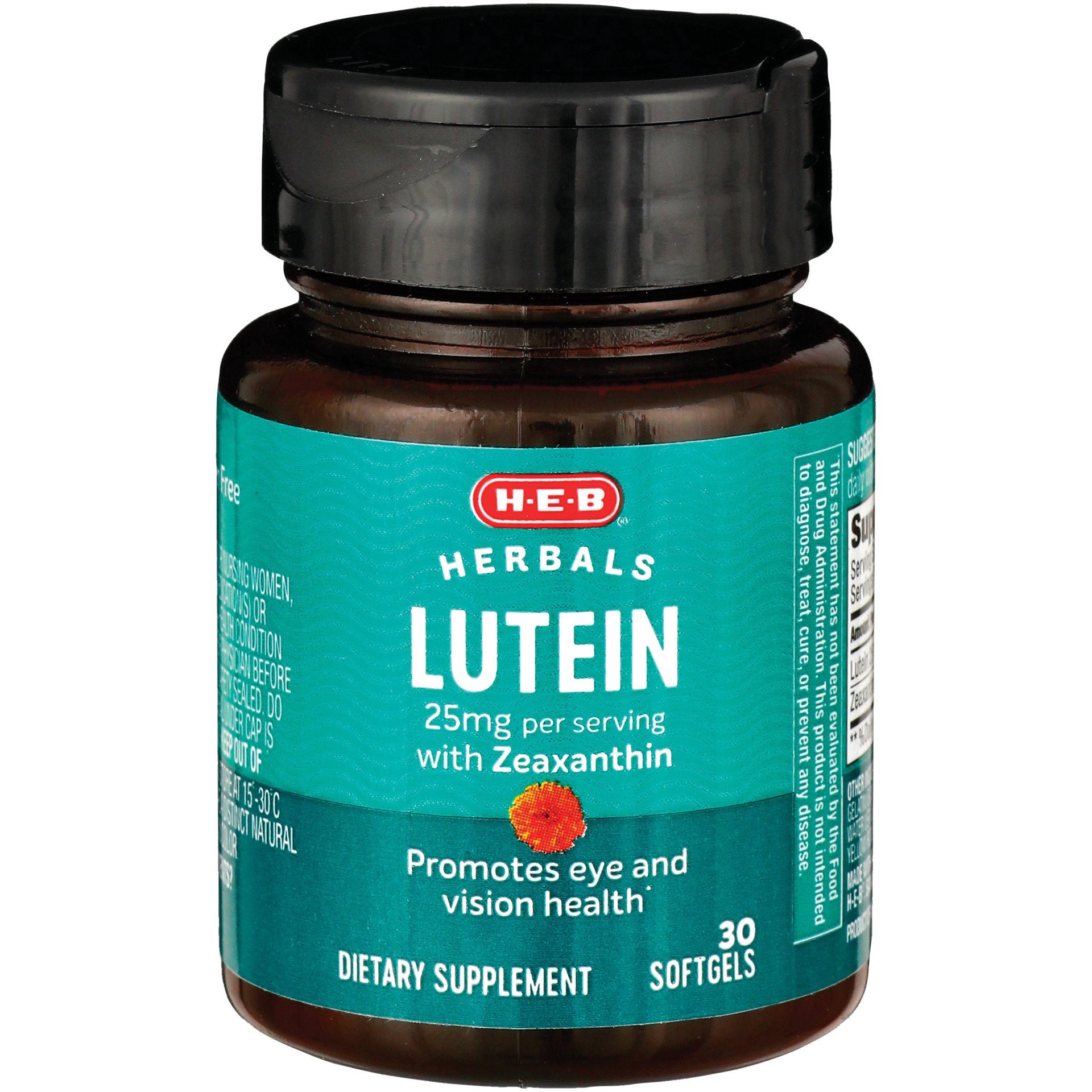 slide 1 of 1, H-E-B Lutein & Zeaxanthin Eye Health Softgels, 30 ct