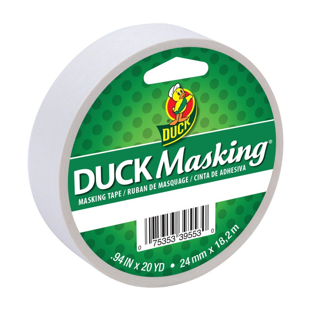 slide 1 of 1, Duck® Masking Tape - White, 0.94 in x 20 yd