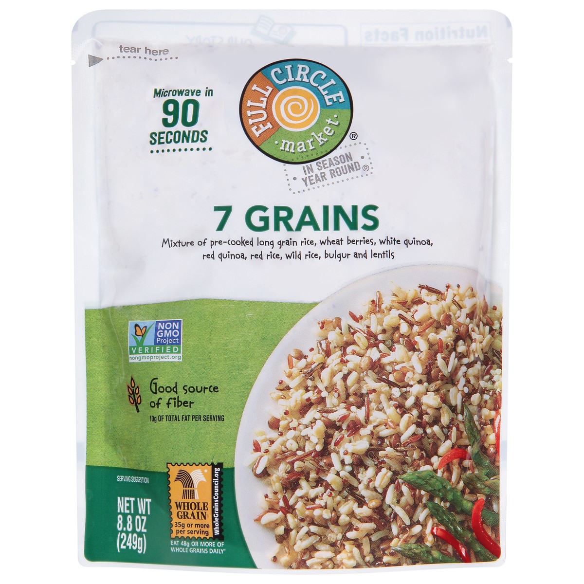 slide 8 of 16, Full Circle Market 7 Grain Blend Ready To Eat In 90 Seconds, 8.8 oz