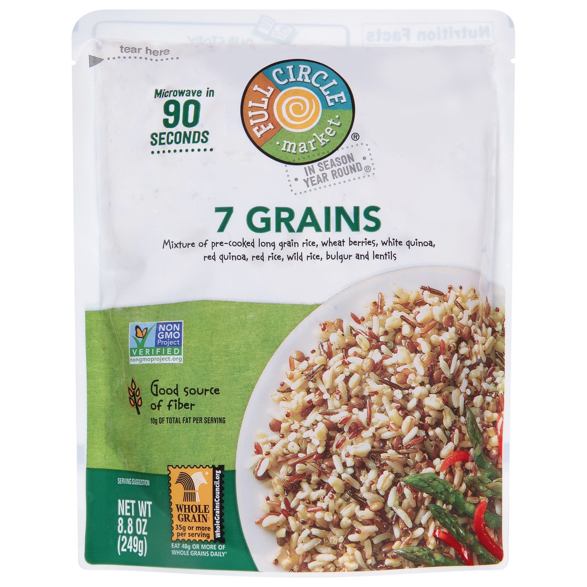 slide 12 of 16, Full Circle Market 7 Grain Blend Ready To Eat In 90 Seconds, 8.8 oz