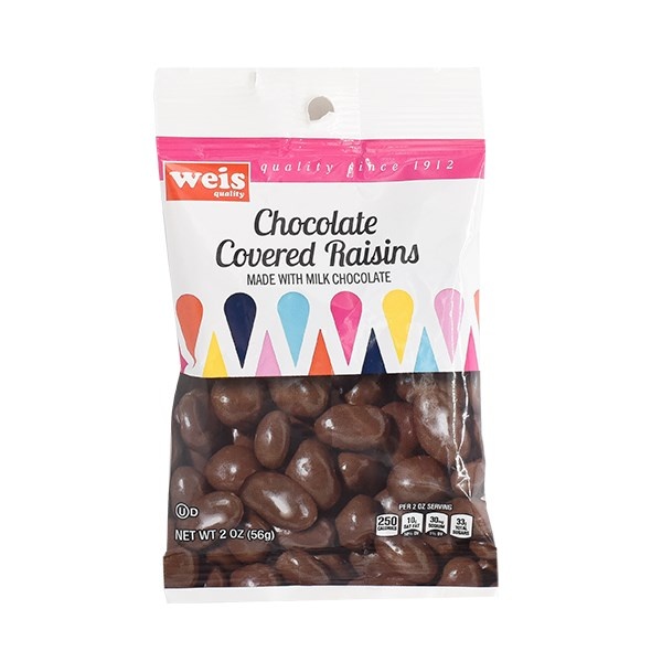 slide 1 of 1, Weis Quality Chocolate Covered Raisin, 2 oz