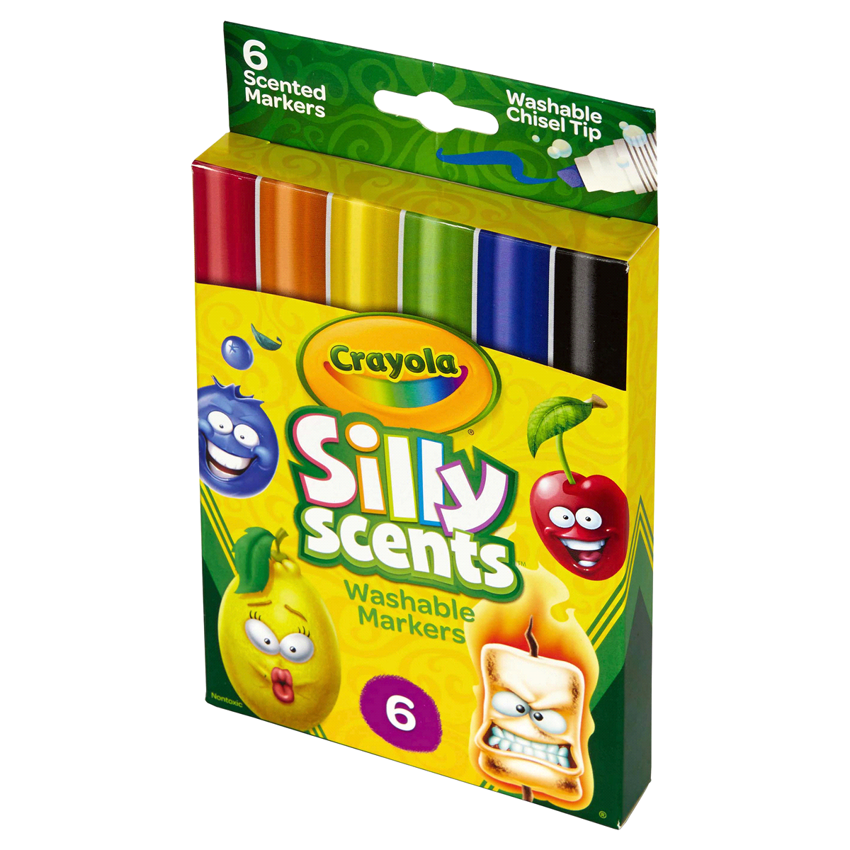 slide 2 of 9, Crayola Silly Scents Markers Washable Chisel Tip, 6 ct