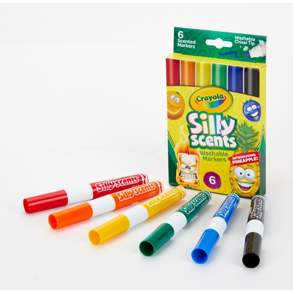 slide 3 of 9, Crayola Silly Scents Markers Washable Chisel Tip, 6 ct