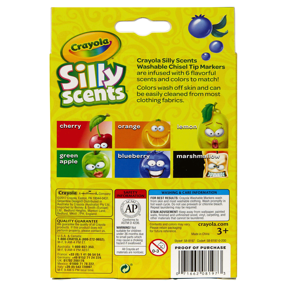 slide 6 of 9, Crayola Silly Scents Markers Washable Chisel Tip, 6 ct