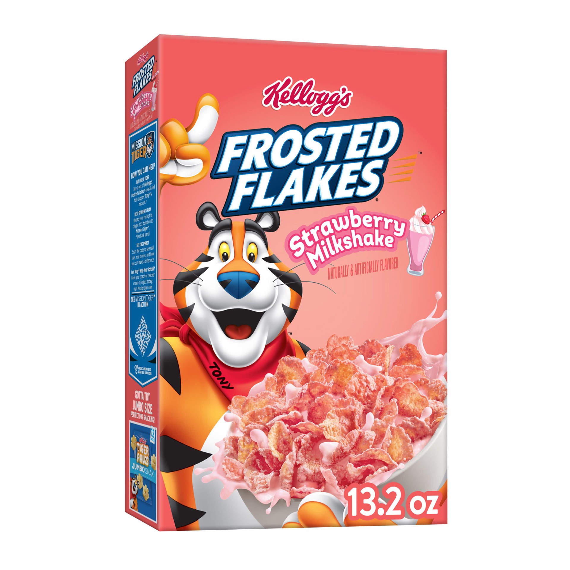 slide 1 of 1, Kellogg's Frosted Flakes Breakfast Cereal, Strawberry Milkshake, 13.2 oz, 13.2 oz