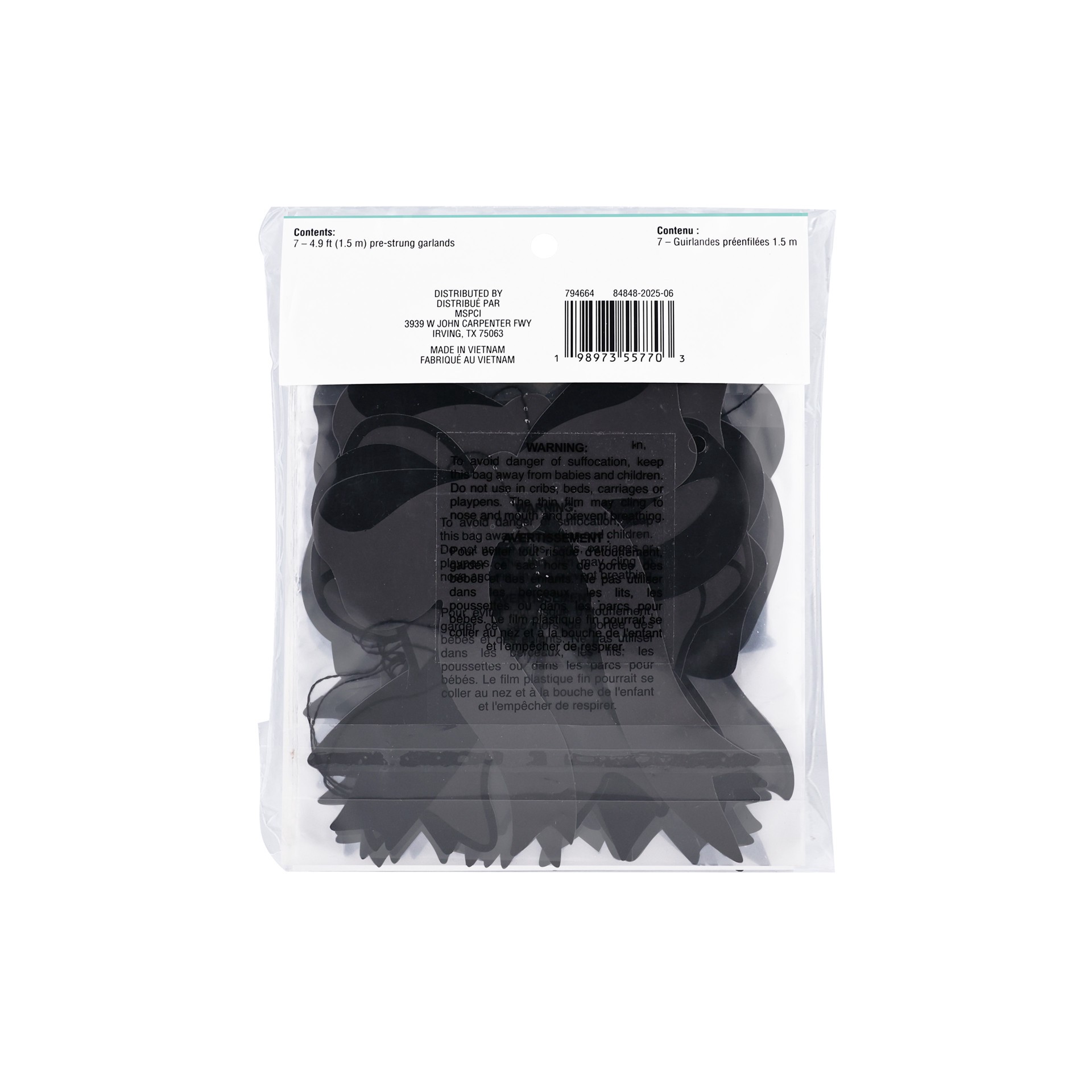 slide 2 of 3, 5ft. Black Bow Garland Backdrop By Celebrate It, 5 ft