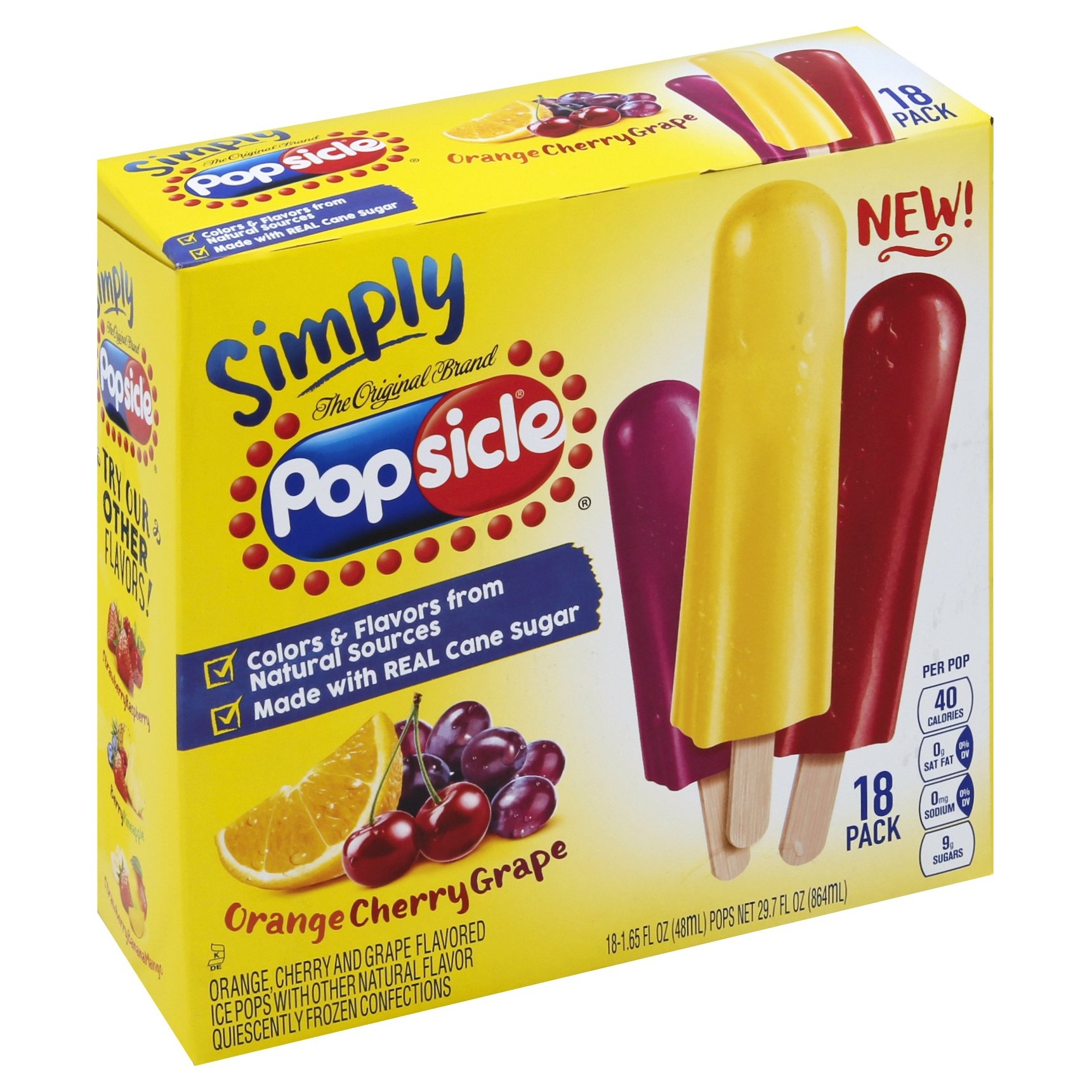 slide 1 of 5, Simply Popsicle Orange Cherry Grape, 18 ct; 19.8 fl oz