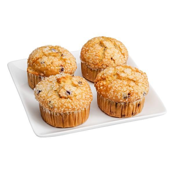 slide 1 of 1, Hy-Vee Loaded Jumbo Blueberry Muffins, 4 ct; 17 oz
