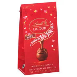 Lindt LINDOR Valentine's Milk Chocolate Candy Truffles Mini Bag, 0.8 oz. Bag