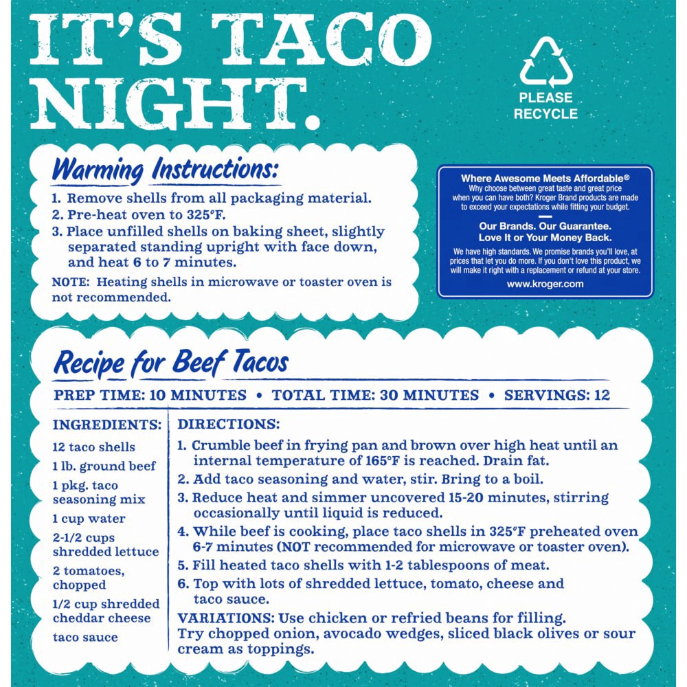 slide 2 of 6, Kroger Extra Large Taco Shells, 12 ct