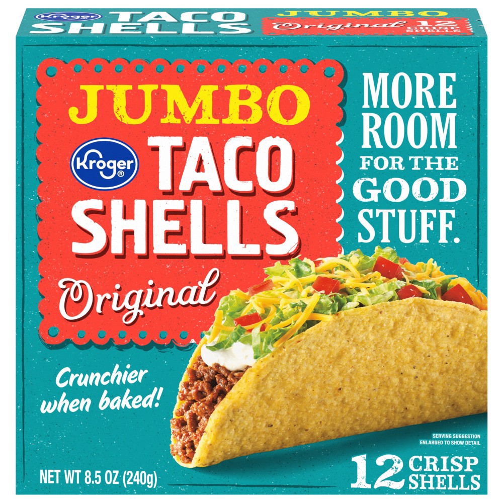 slide 1 of 6, Kroger Extra Large Taco Shells, 12 ct