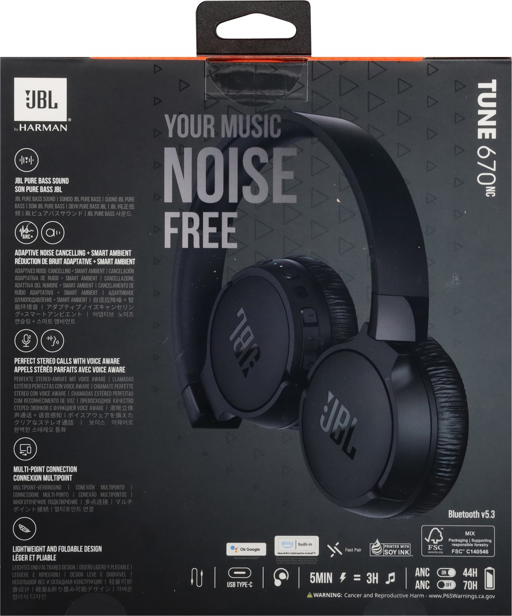 slide 9 of 11, JBL Noise Cancelling On-Ear Wireless Tune 670 Headphones 1 ea, 1 ct