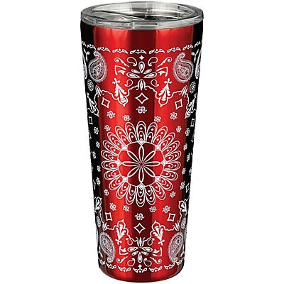 slide 1 of 1, Haven & Key Red Bandana Summer Stainless Steel Tumbler, 16 oz