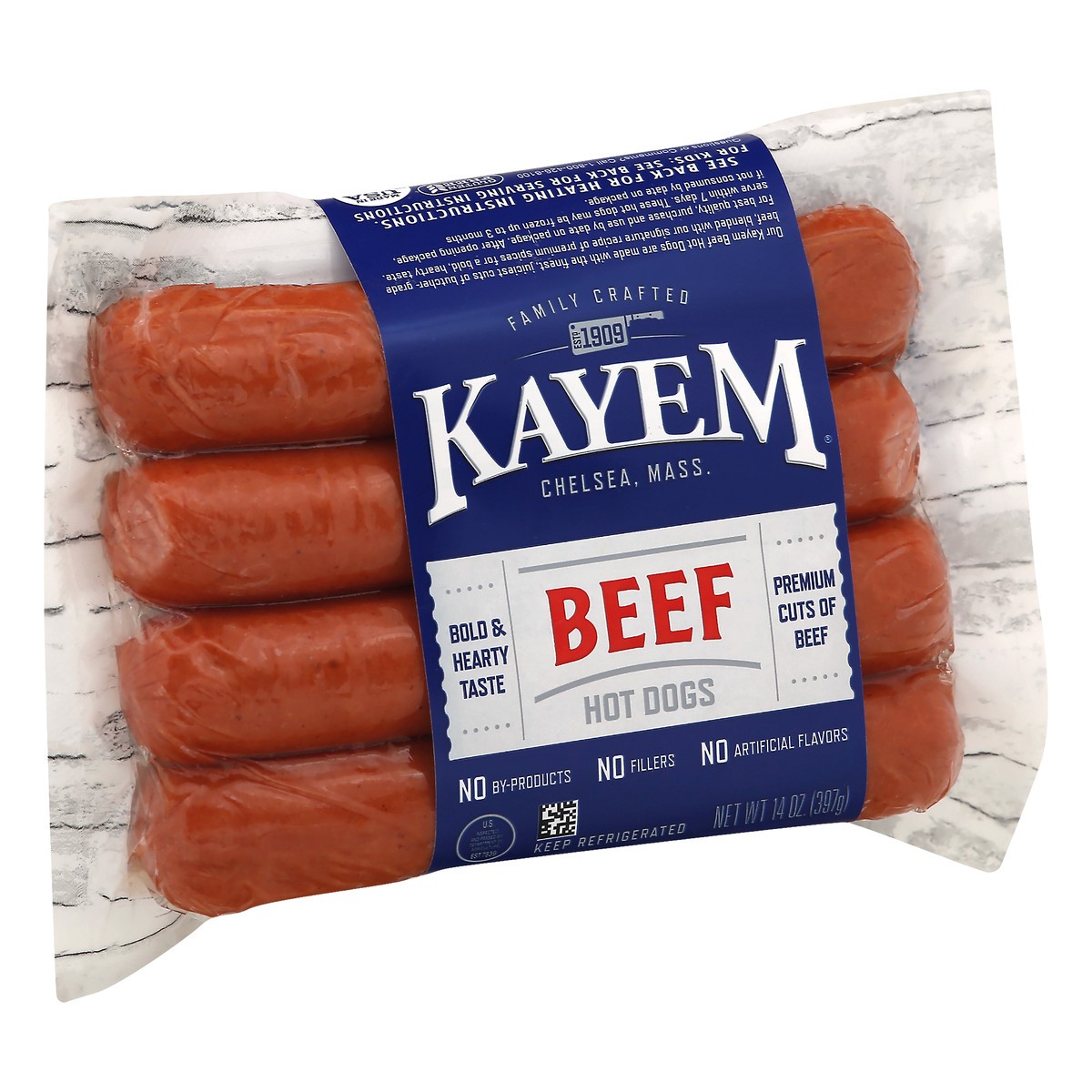 slide 2 of 9, Kayem Beef Hot Dogs 14 oz, 14 oz