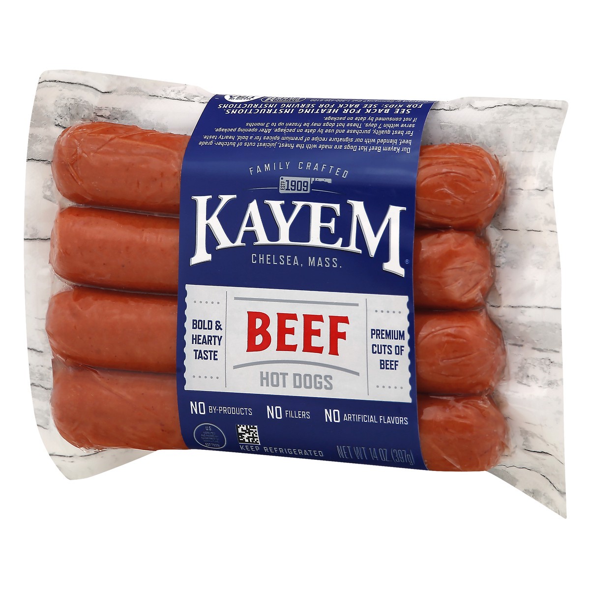 slide 3 of 9, Kayem Beef Hot Dogs 14 oz, 14 oz