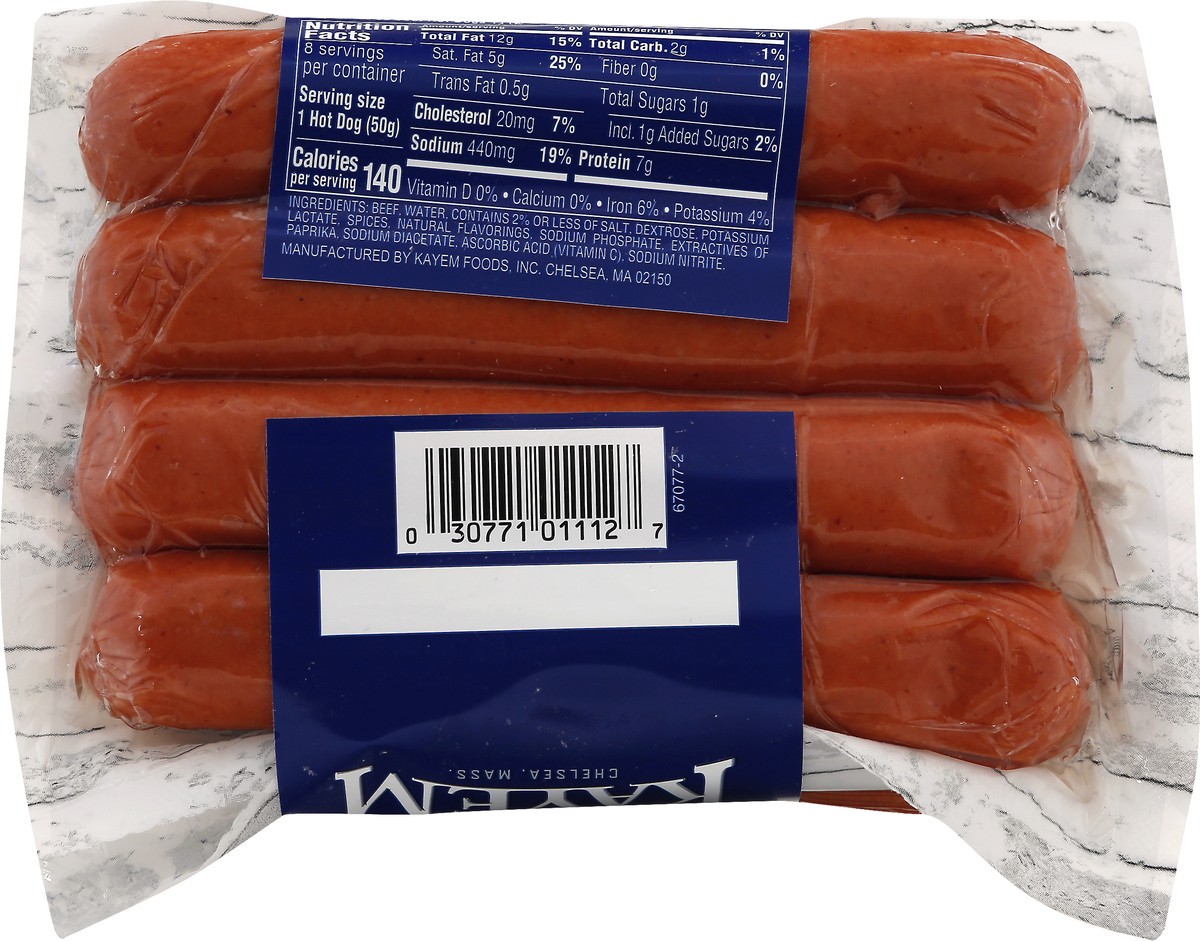 slide 5 of 9, Kayem Beef Hot Dogs 14 oz, 14 oz