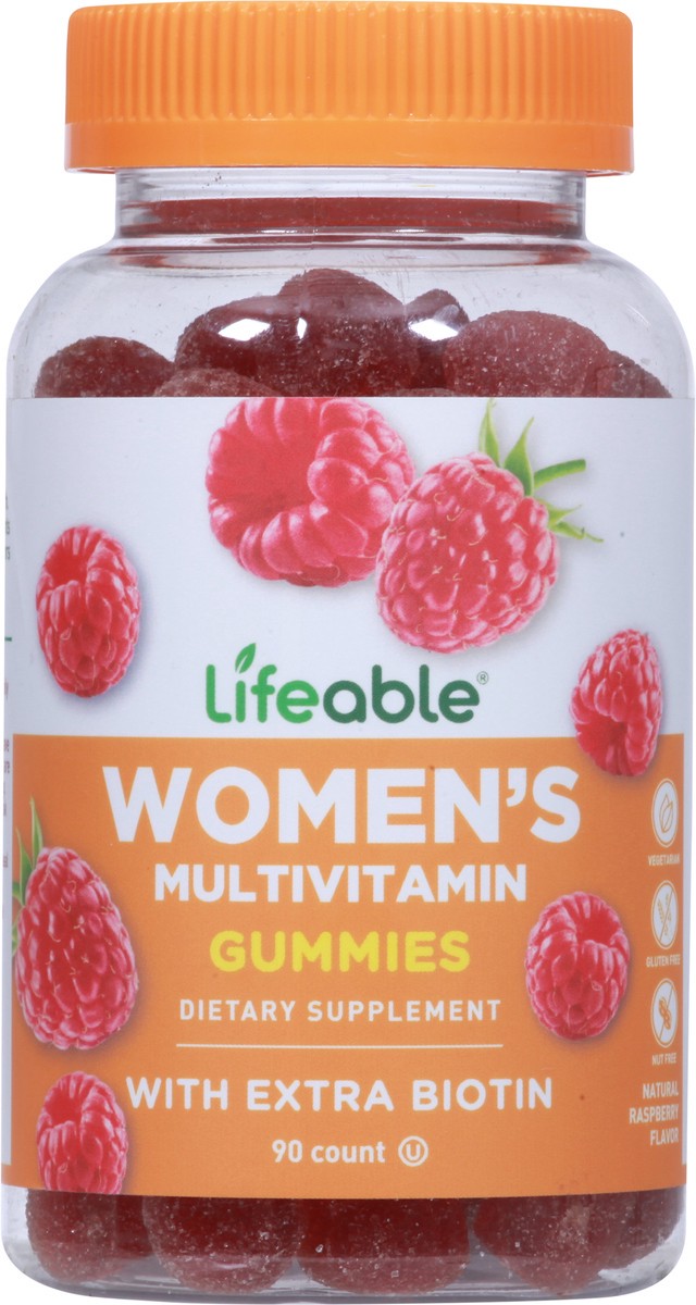 slide 4 of 9, Lifeable Women's Multivitamin Gummies - Raspberry, 90 ct