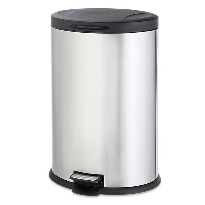 slide 1 of 2, SALT Stainless Steel Oval Step Trash Can, 40 liter