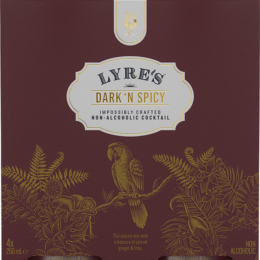 slide 1 of 1, Lyre's Dark & Spicy N/A 4Pk/250Ml, 4 ct; 250 ml