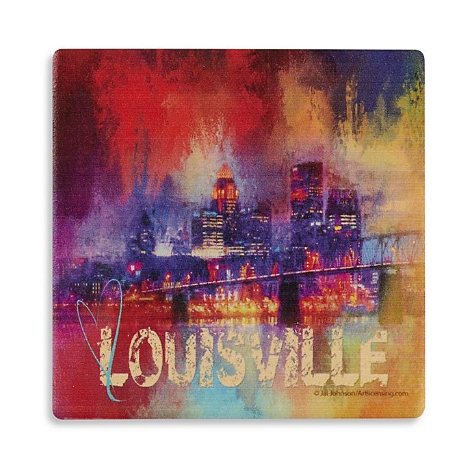 slide 1 of 1, Thirstystone Dolomite Sending Love to Louisville Square Single Coaster, 1 ct