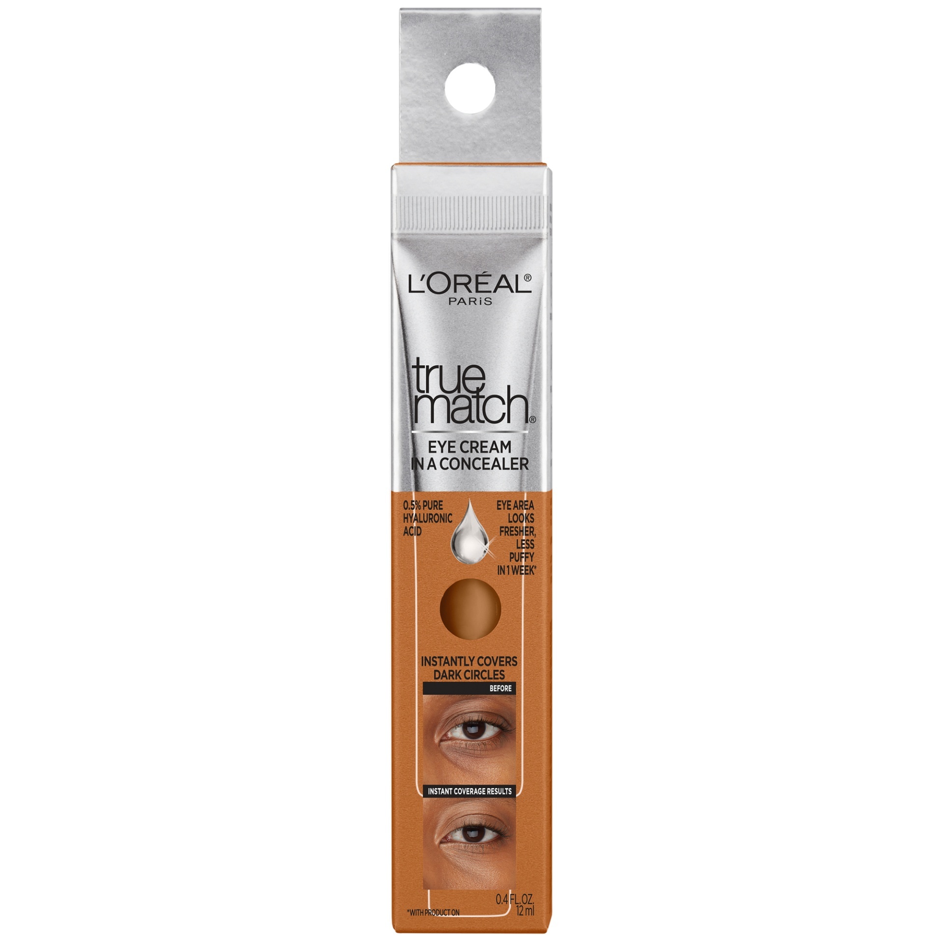 slide 1 of 1, L'Oréal True Match Eye Cream in a Concealer, Dark W7-8, 0.4 fl oz