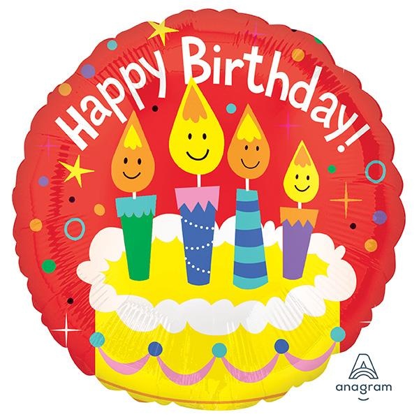slide 1 of 1, Happy Baby Birthday With Candles Mylar Balloon, 1 ct