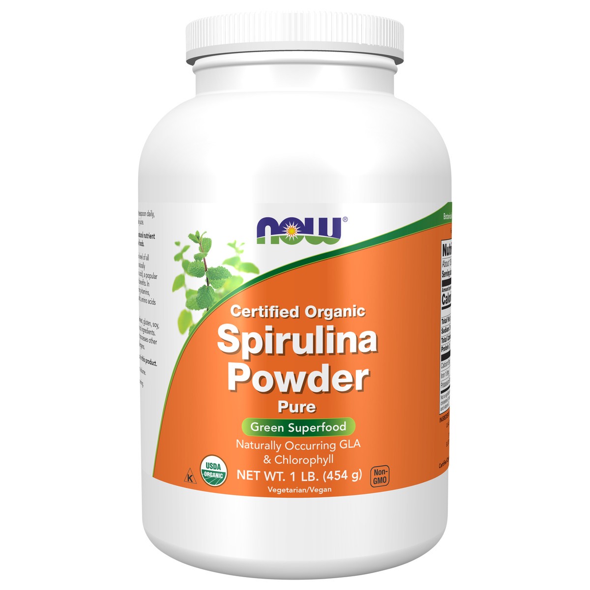 slide 1 of 4, NOW Spirulina, Organic Powder - 1 lb., 1 lb