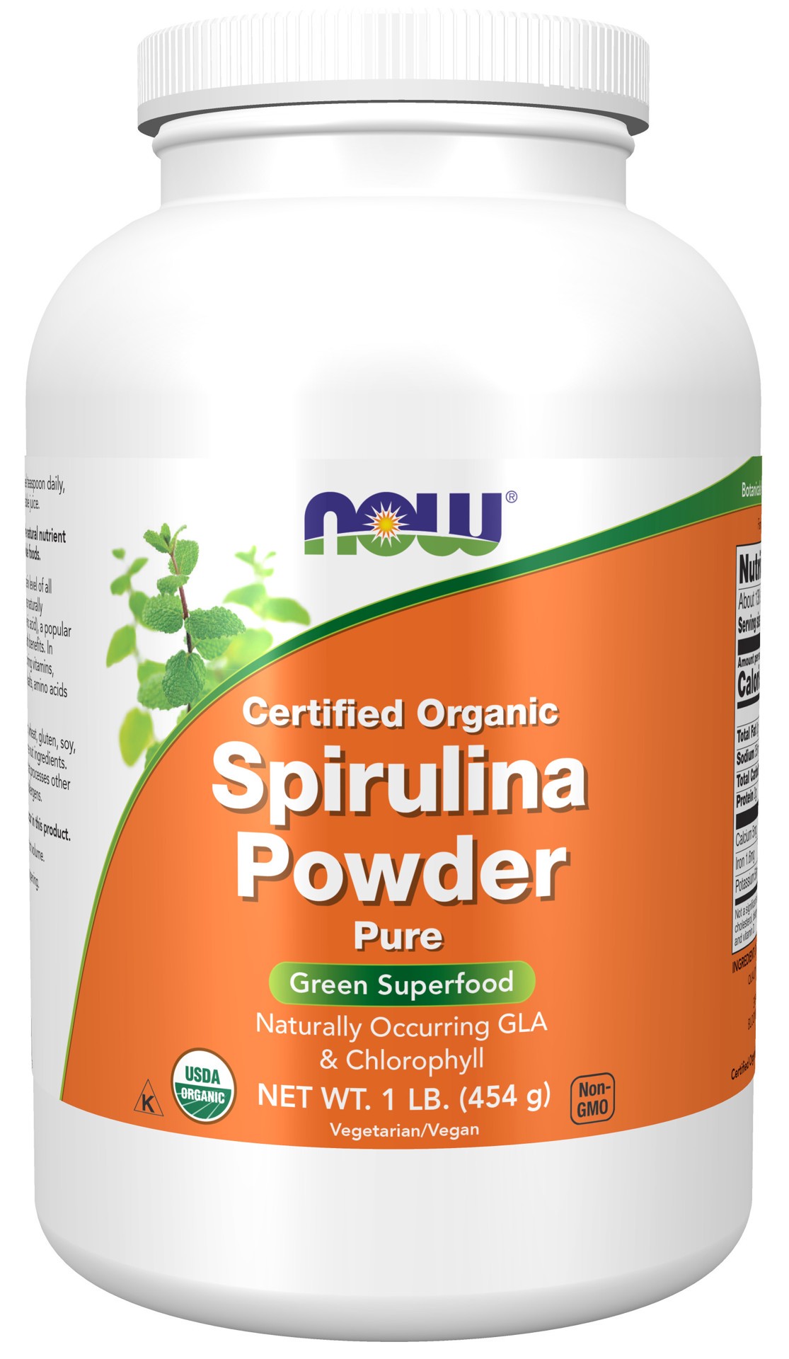 slide 1 of 4, NOW Spirulina, Organic Powder - 1 lb., 1 lb