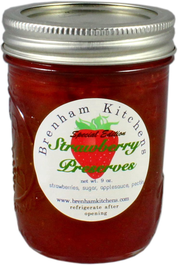 slide 1 of 1, Brenham Kitchens Strawberry Preserves, 9 oz