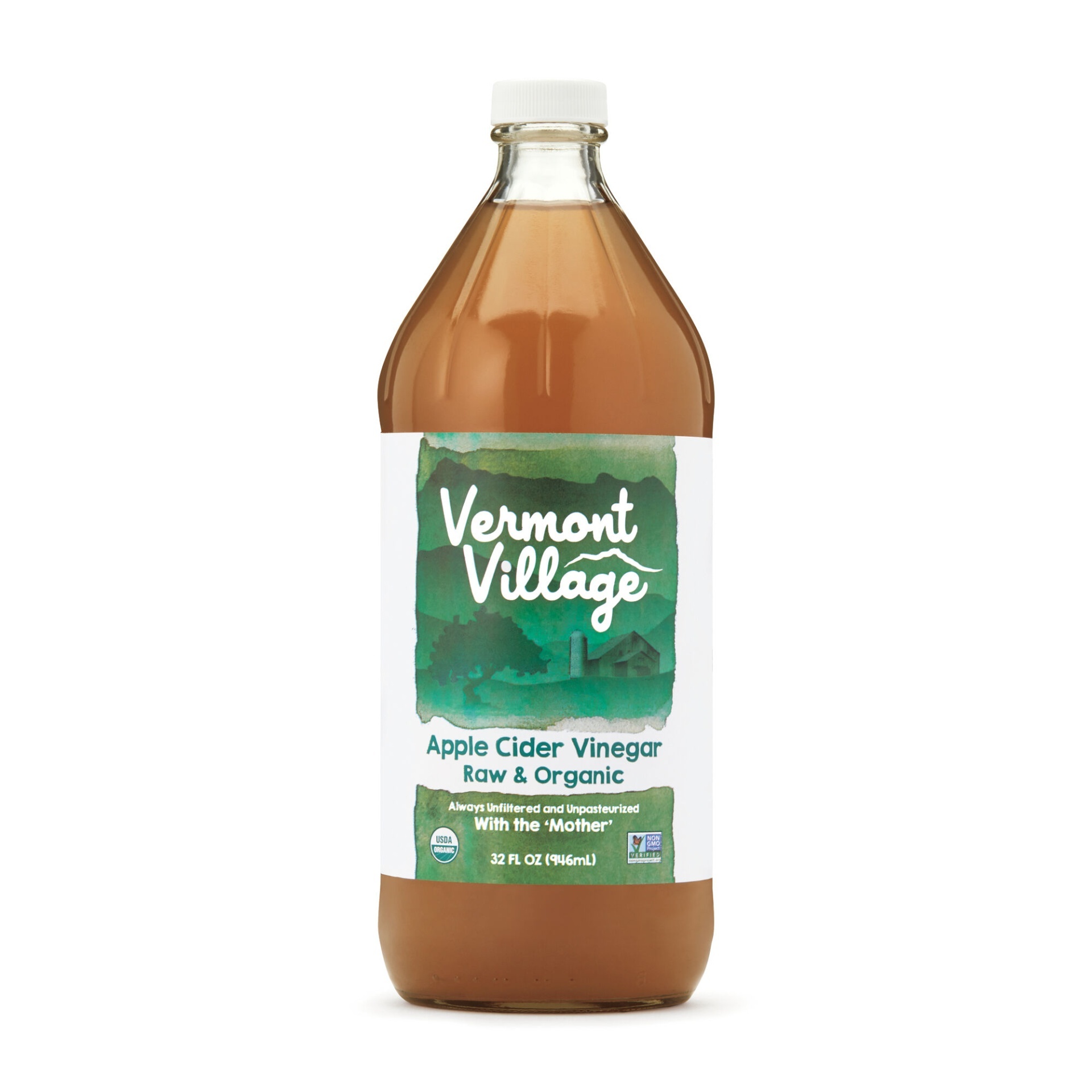 slide 1 of 1, Vermont Village Apple Cider Vinegar Raw and Organic, 32 fl oz