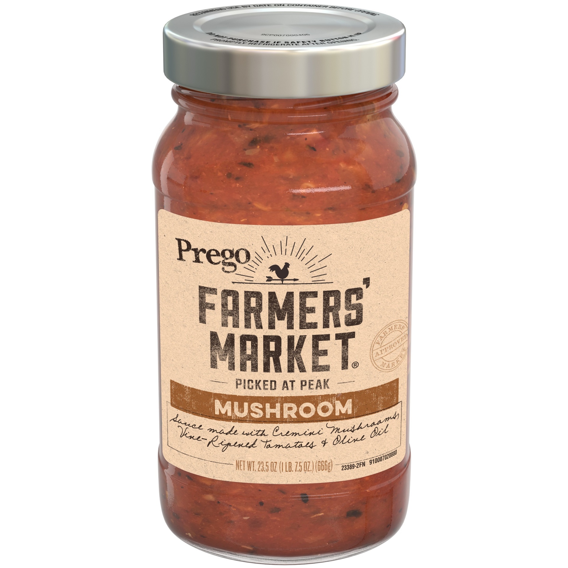 slide 1 of 1, Prego Farmers' Market Mushroom Pasta Sauce, 23.5 oz