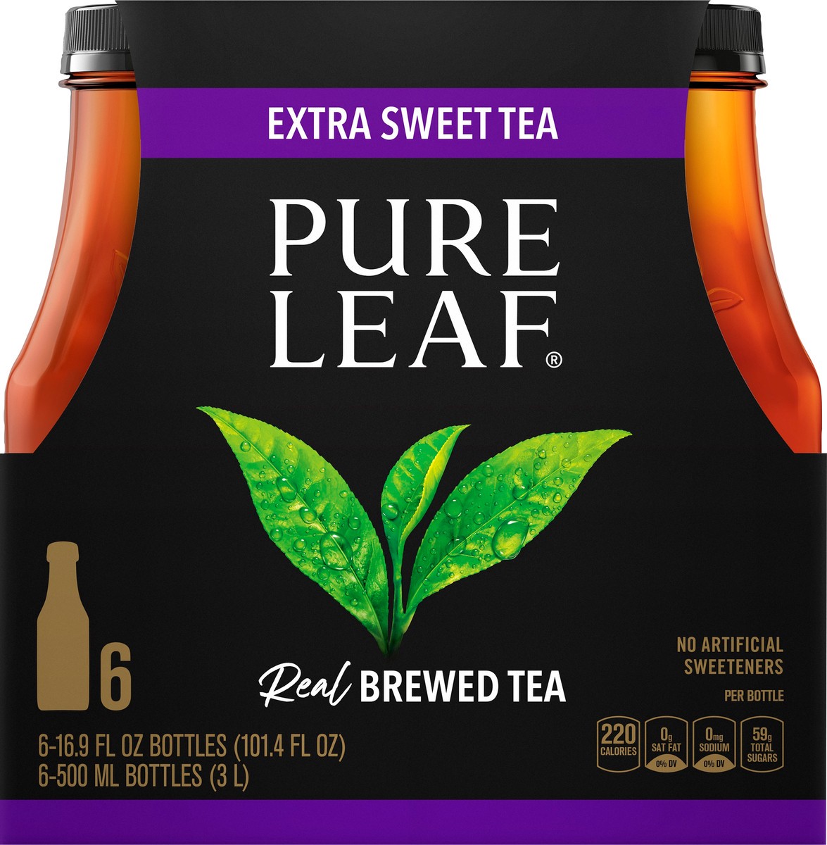 slide 1 of 6, Pure Leaf Real Brewed Tea Extra Sweet Tea 16.9 Fl Oz 6 Count, 6 ct; 16.9 fl oz