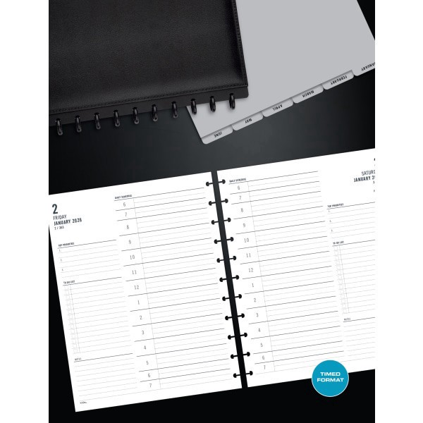 slide 2 of 3, TUL 2026 TUL® Discbound Daily Planner Refill Pages, Letter Size, January To December, ODUS2503006, 1 ct